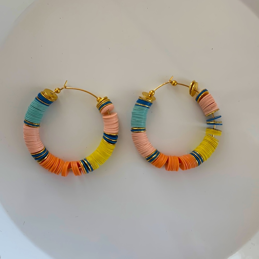 Beaded hoop earrings